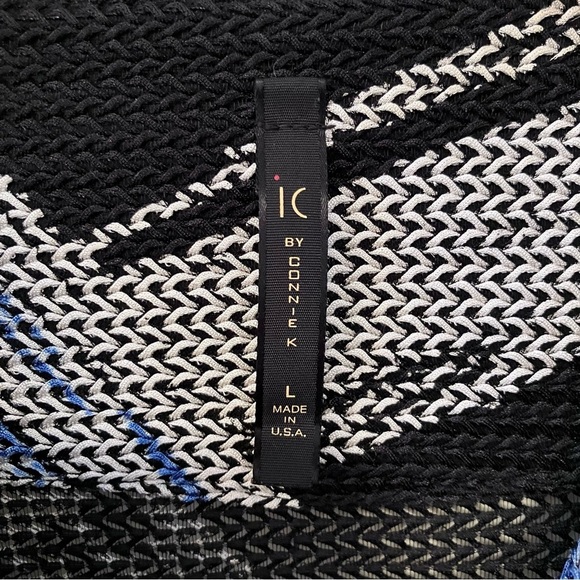 IC Connie K Womens Lagenlook Artsy Kimono Jacket Open Weave Asymmetrical Sz. L - Picture 2 of 8